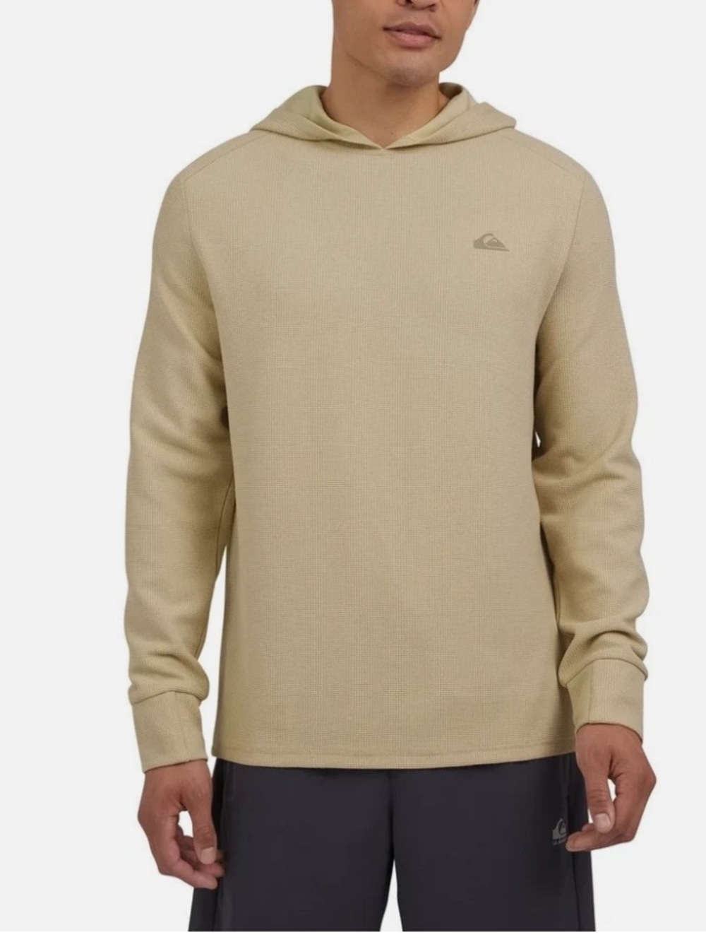 Quiksilver Men's Waffle-Knit Hoodie in Tan